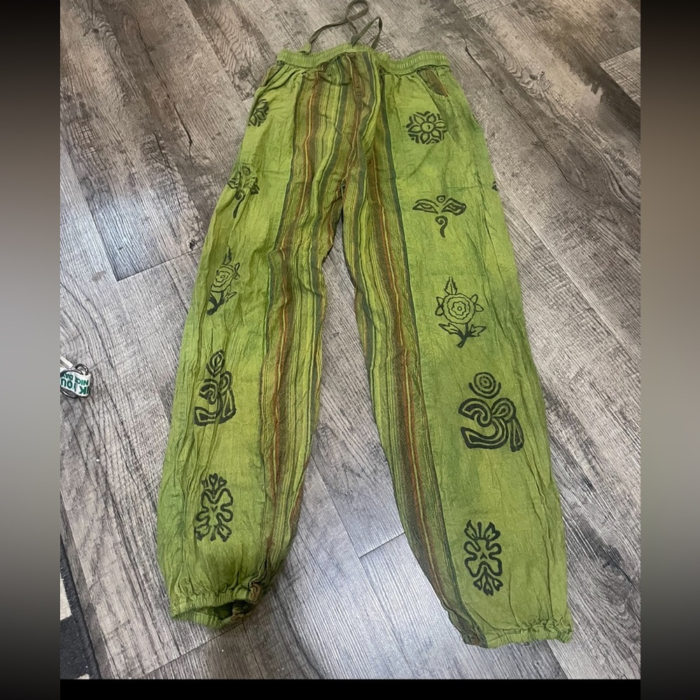 Green hippy pants